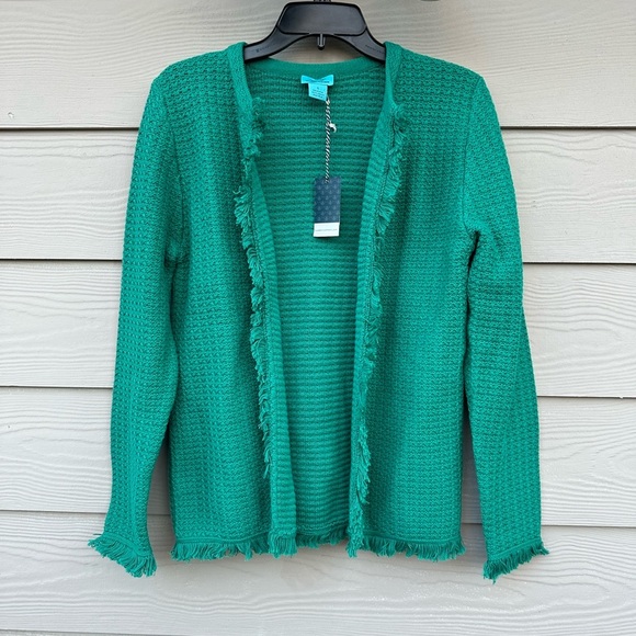 Two Bees Cashmere Cardigan Sweater Womens Size L Open Front Long Sleeves - Picture 7 of 8